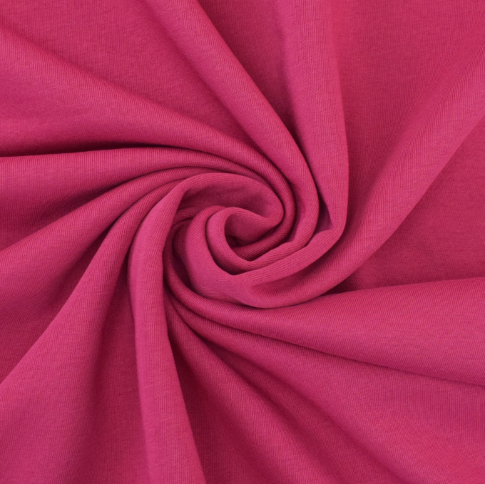 Tissu sweat molleton uni, rouge magenta