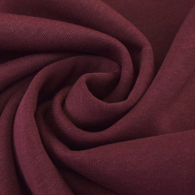 Tissu sweat molleton uni, rouge de vin