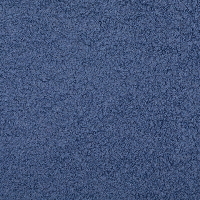 Tissu lainage bouclette, bleu denim