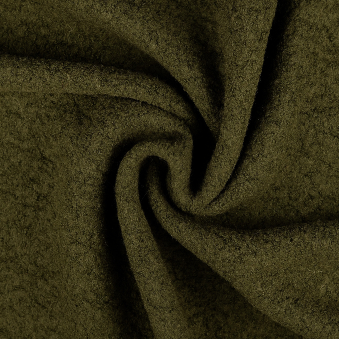 Tissu lainage bouclette, kaki