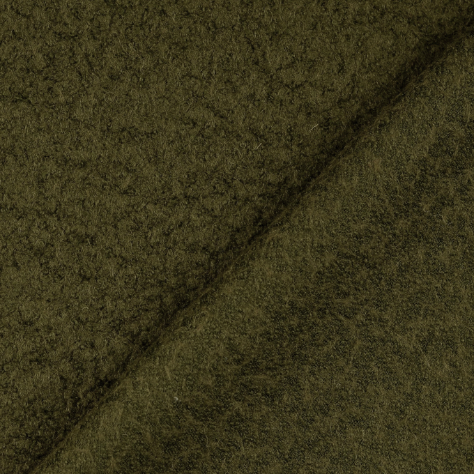 Tissu lainage bouclette, kaki