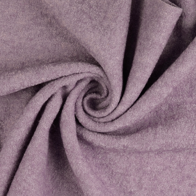 Tissu lainage aspect légèrement bouclé, mauve chiné