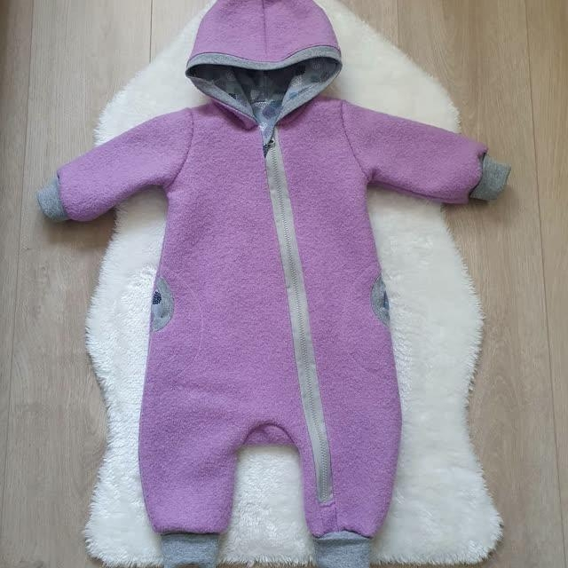 Tissu lainage aspect légèrement bouclé, mauve chiné