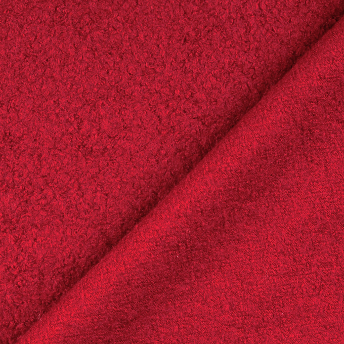 Tissu lainage bouclette, rouge