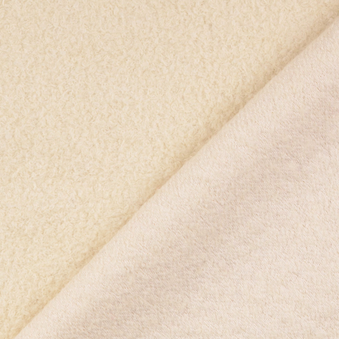 Tissu lainage bouclette, blanc cassé