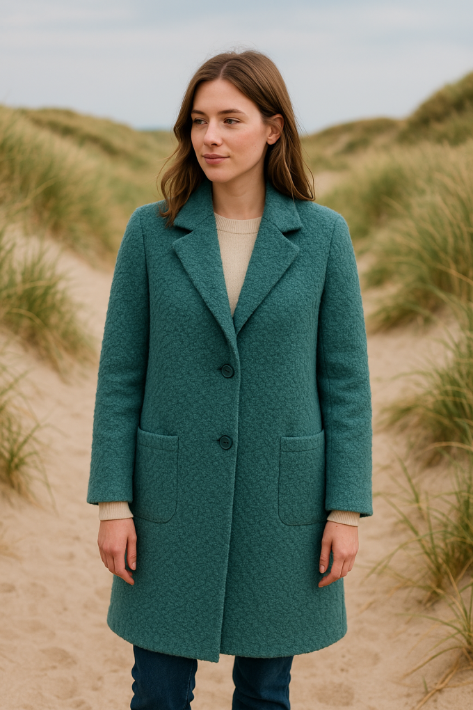 Woll Bouclé Zick Zack, hellpetrol