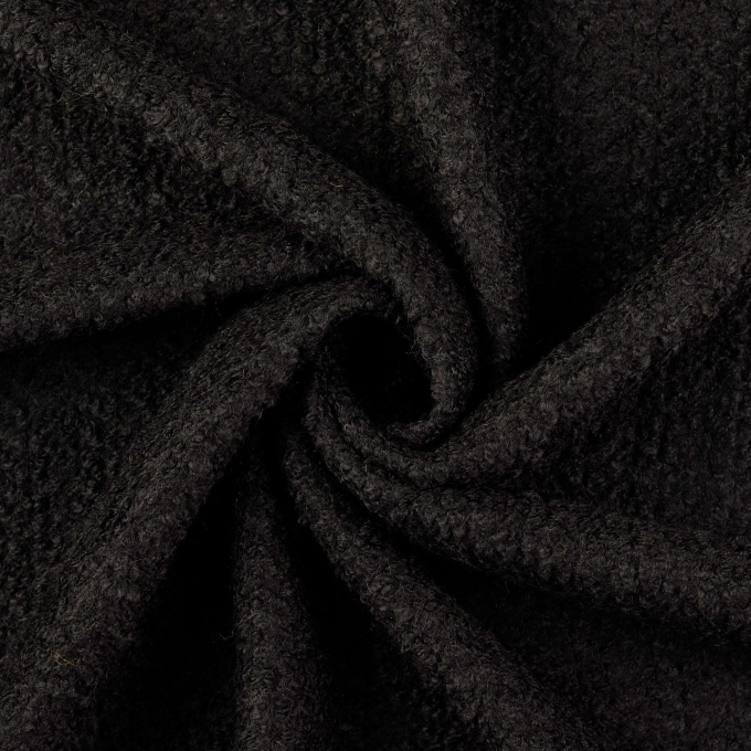 Woll Bouclé Zick Zack, schwarz