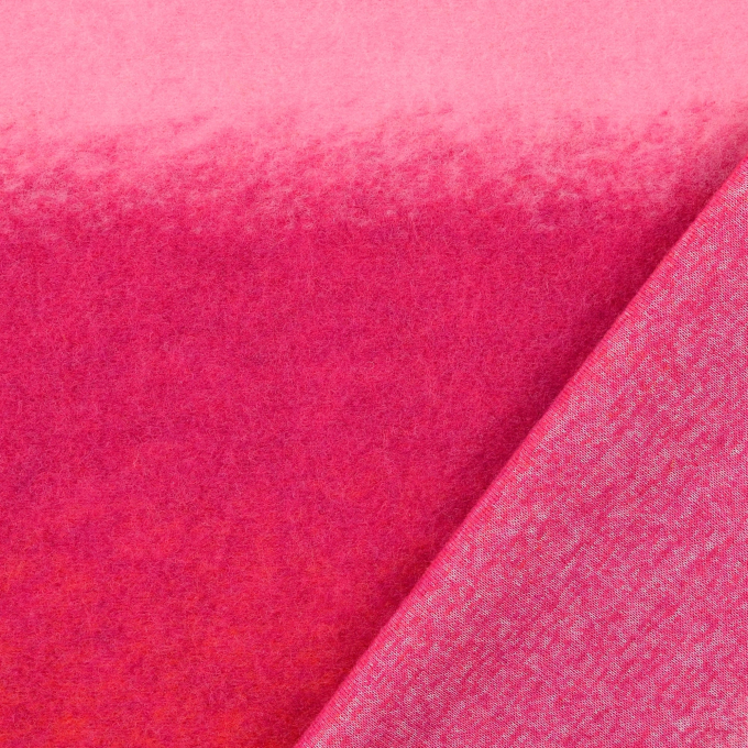 Tissu lainage maille tricoté, rose fuchsia