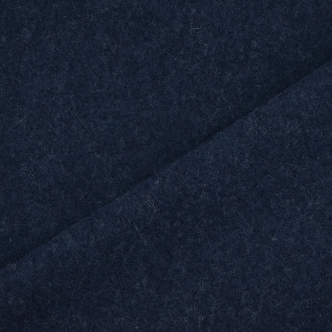Tissu laine vierge uni, bleu foncé