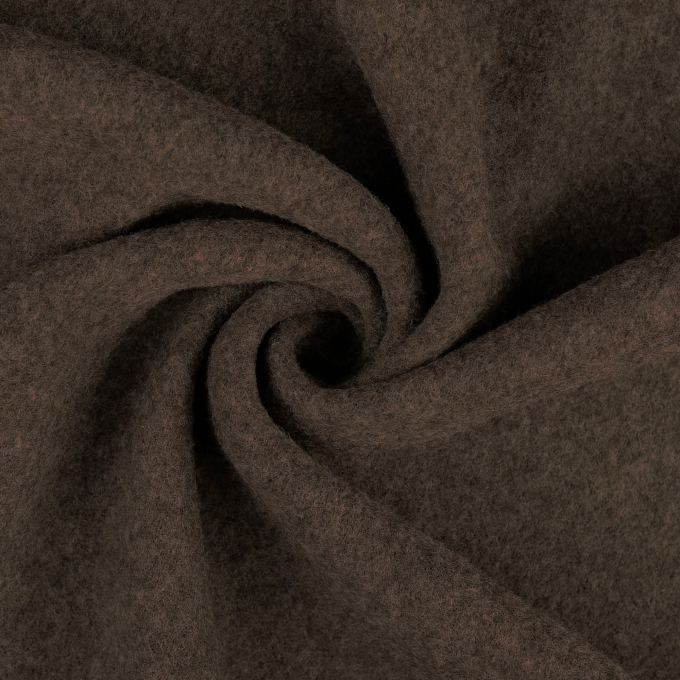 Wollen fleece uni, donkerbruin