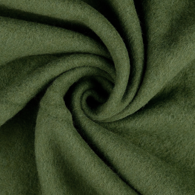Tissu laine vierge uni, vert foncé