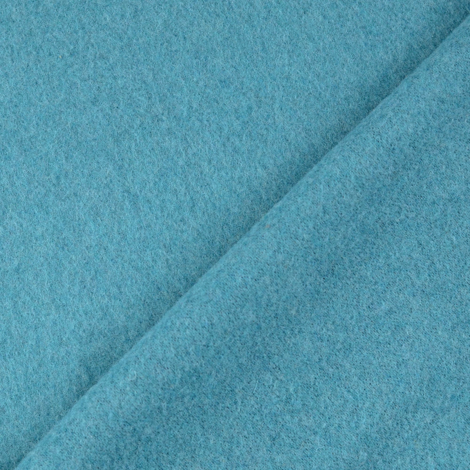 Tissu laine vierge uni, bleu pétrole clair