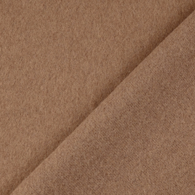 Tissu laine vierge uni, marron moyen