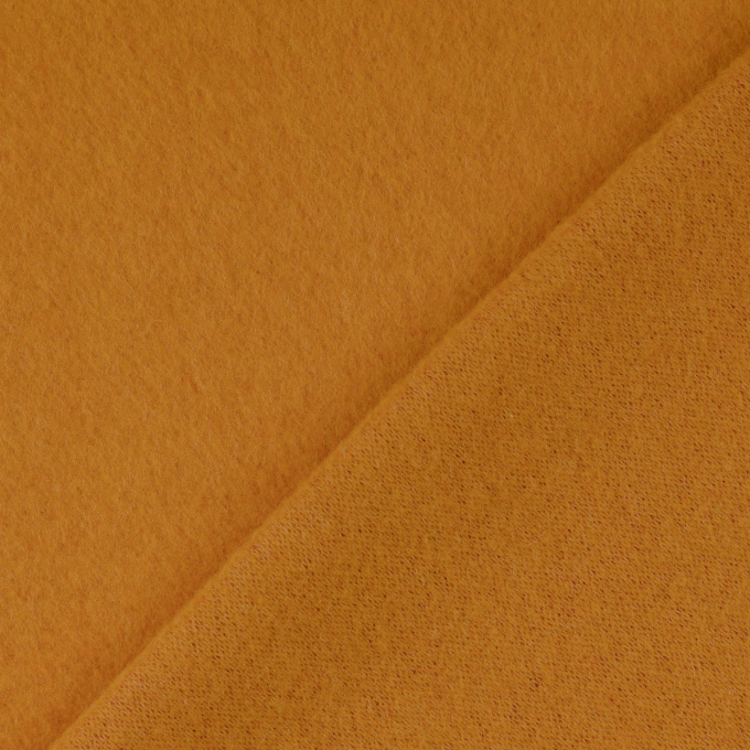 Wollen fleece uni, okergeel