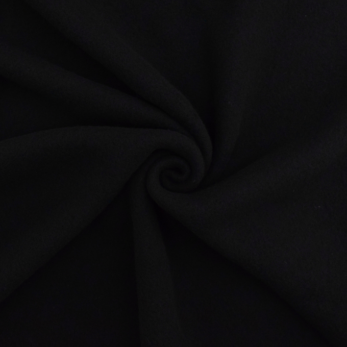 Tissu laine vierge uni, noir