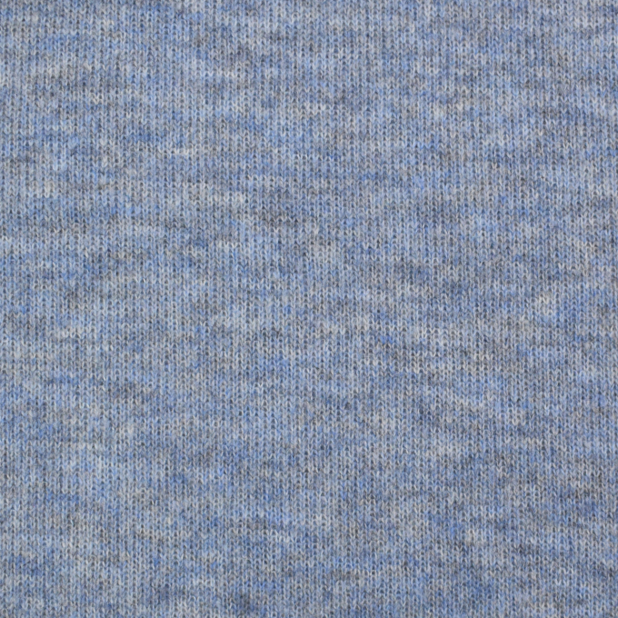 Gebreide stof met wol, blauw gemêleerd