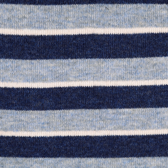 Gebreide stof met wol Colour Stripes, blauw
