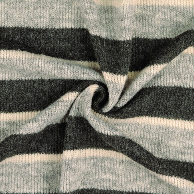 Gebreide stof met wol Colour Stripes, grijs