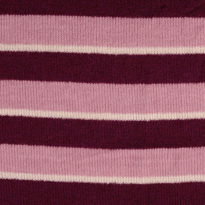 Gebreide stof met wol Colour Stripes, roze