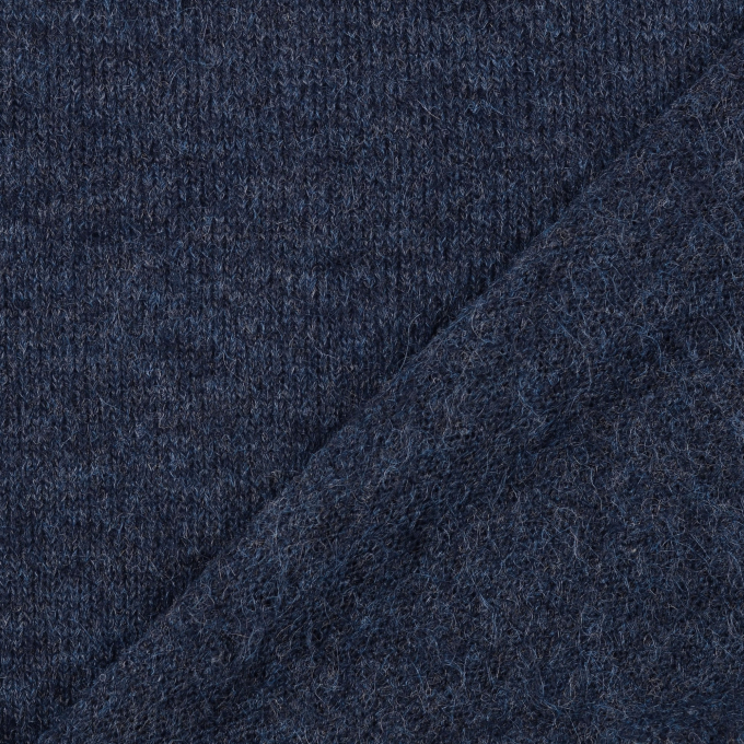 Wool knitted fabric, dark blue