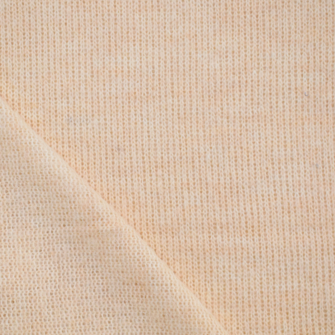 Tissu laine mélangée maille tricot, naturel chiné