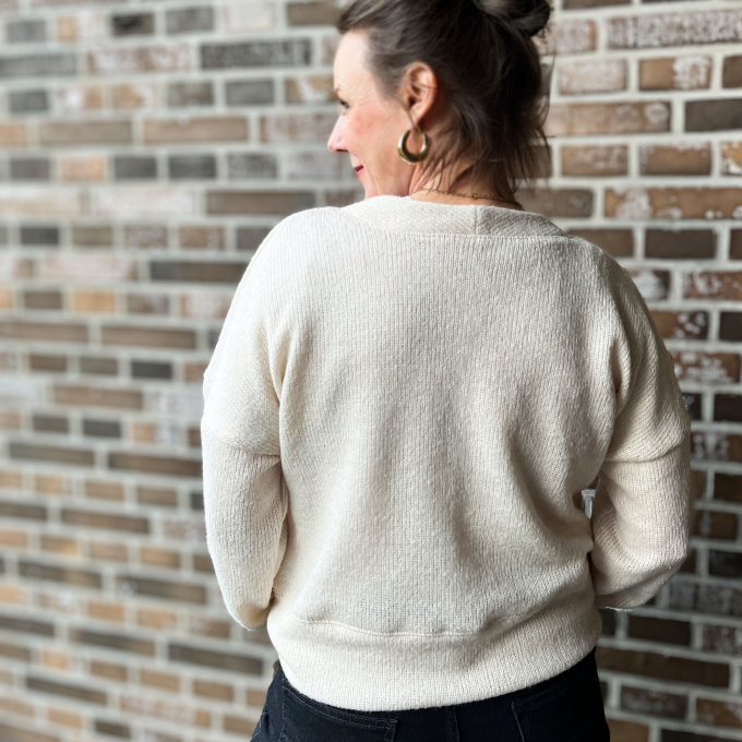 Wollstrickstoff, natur meliert