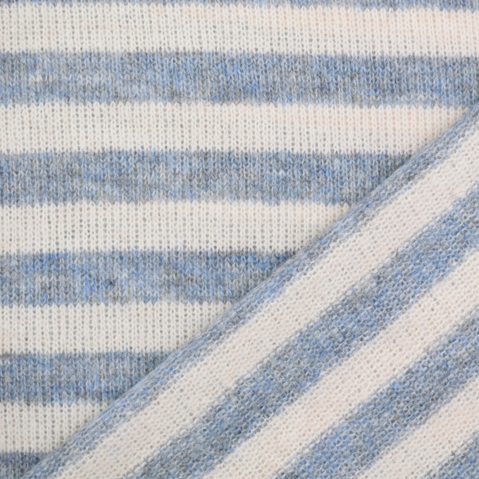 Wollstrickstoff Stripes, blau