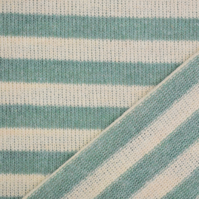 Wollstrickstoff Stripes, grün