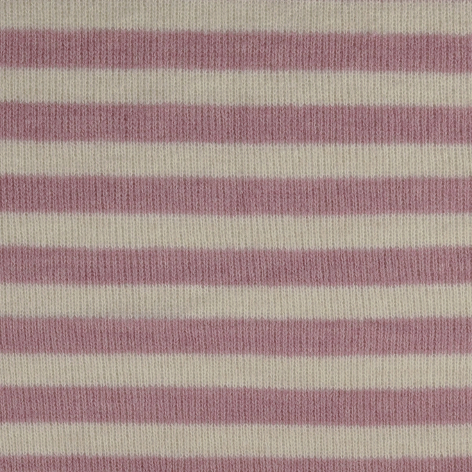 Gebreide stof met wol Stripes, roze