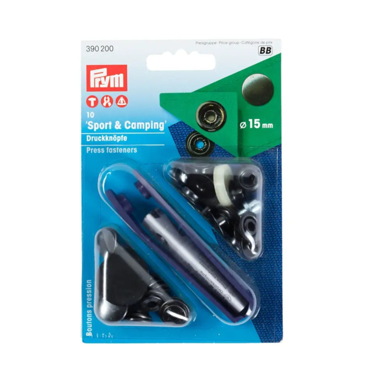 BIG-SAM Druckknöpfe 15mm Set - 10 Stück In Altkupfer Mit Werkzeug Für Outdoor & Sport