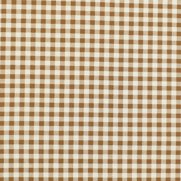 Tissu coton cretonne Vichy à carreaux, marron clair | Tissus Hemmers
