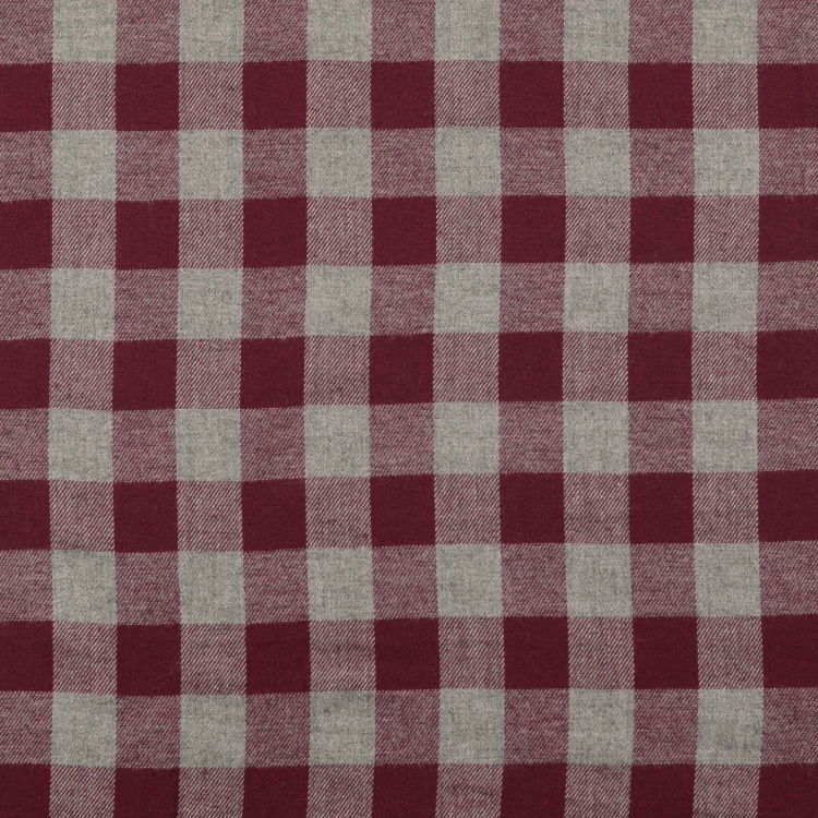 Tissu flanelle à carreaux Big Checks, lie de vin | Tissus Hemmers