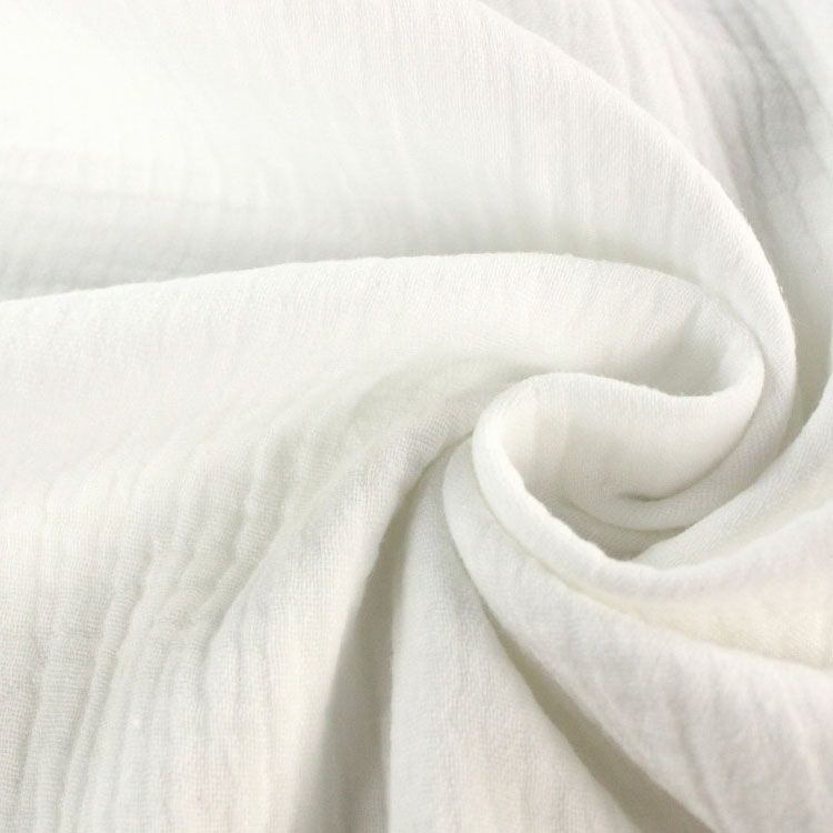 Cotton muslin double gauze, white Fabrics Hemmers