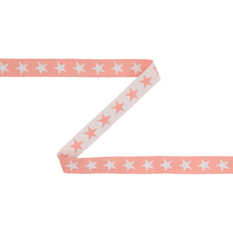 Cotton ribbon twotone stars, apricot Fabrics Hemmers