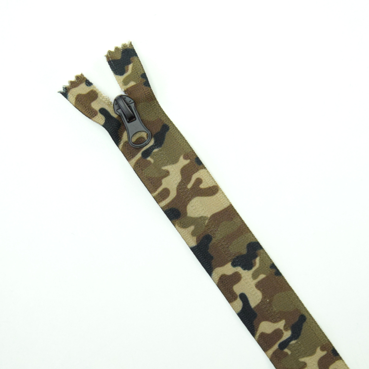 Camouflage Reißverschluss, teilbar, 50 cm | Stoffe Hemmers
