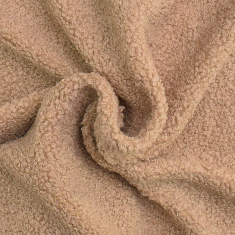 Tissu bouclette fin uni, beige | Tissus Hemmers