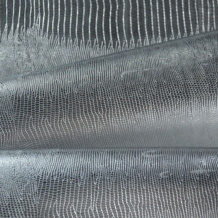 Faux Leather Metallic Shiny Silver, Silver Faux Leather Fabric