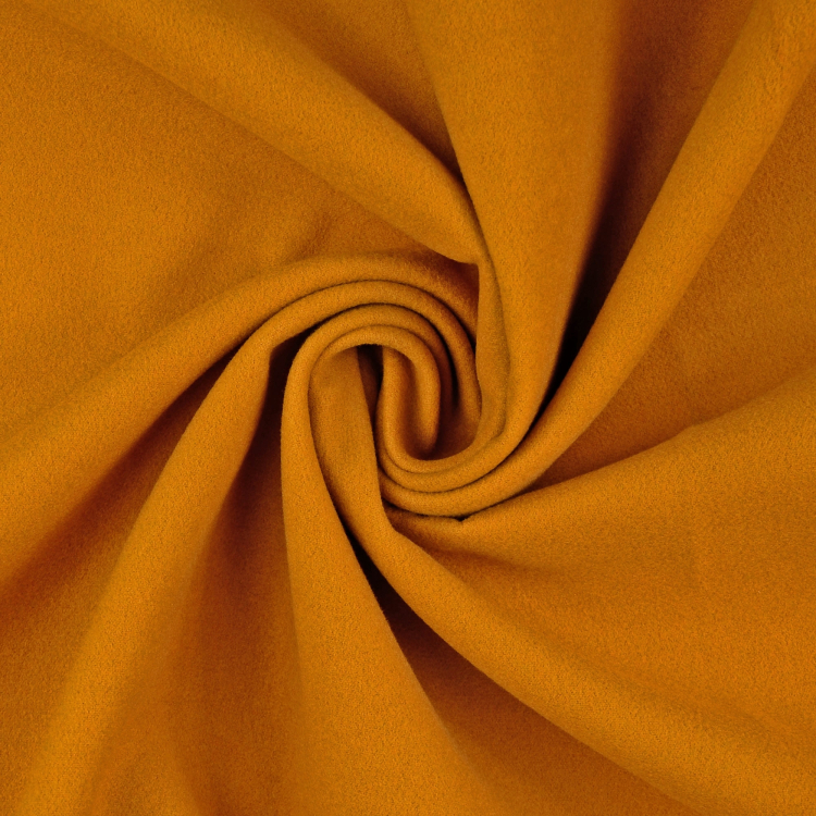Coat fabric plain, mustardcoloured Fabrics Hemmers