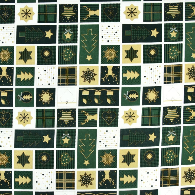 Patchwork & Quiltpaket 24 Weihnachten, weiss Stoffe Hemmers