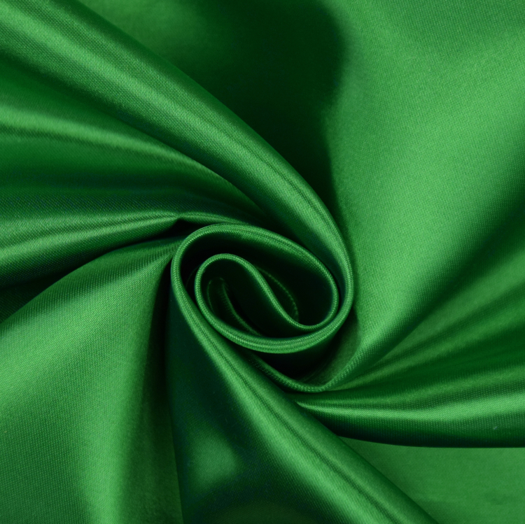 Satin de polyester vert Tissus Hemmers
