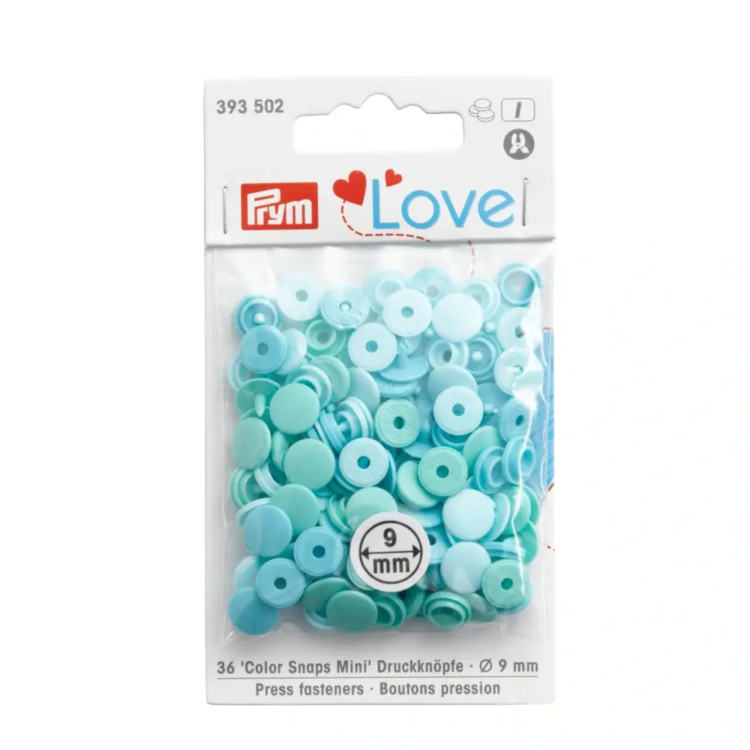 Taille Atletisch mist Prym Love Color Snaps Mini Press fasteners, mint green | Fabrics Hemmers