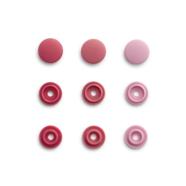 12.4 mm Prym 393138 N/ähfrei Druckknopf Color Snaps rund 12,4 mm rot Kunststoff