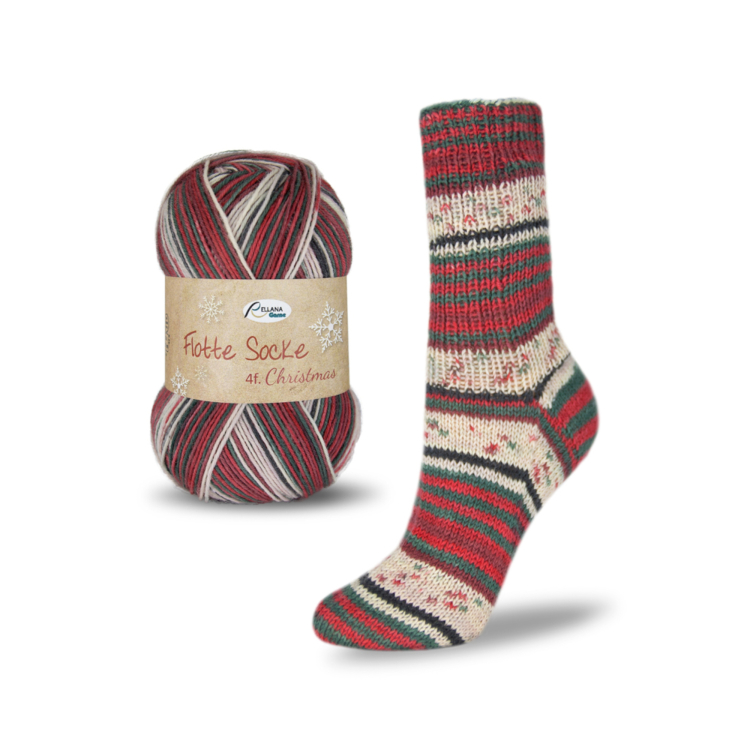 Frida's Wollhaus Rellana Sockenwolle Christmas 2025 | 2x150 G Flotte Socke | 6-fädig Made In Italy