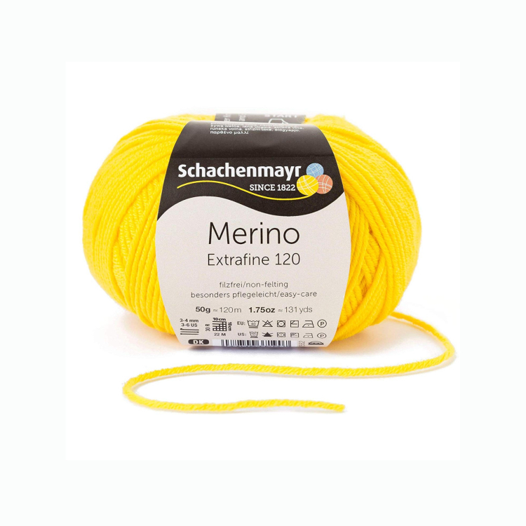 Schachenmayr Wool Merino Extrafine 120 50 g, yellow