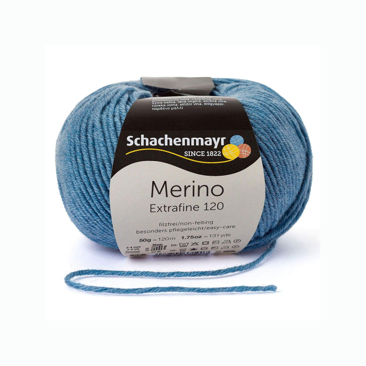 Schachenmayr Wool Merino Extrafine 120 50 g, sky blue melange | Fabrics  Hemmers