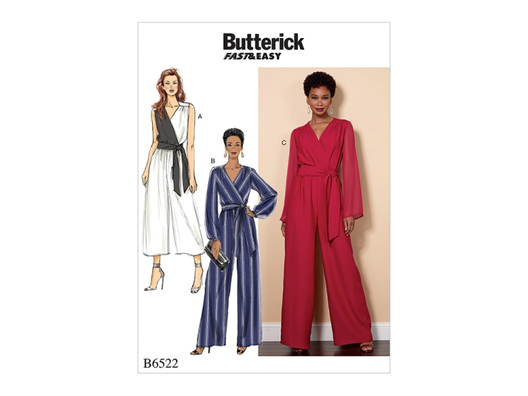 Pattern Butterick 6522 Jumpsuit Fabrics Hemmers