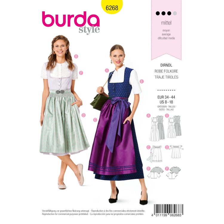 Schnittmuster Dirndl, Burda 6268 | Stoffe Hemmers