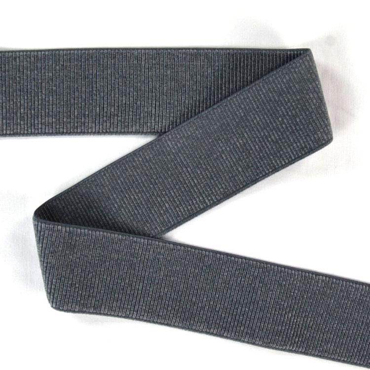 Elastic waistband ribbed, 6 cm, grey