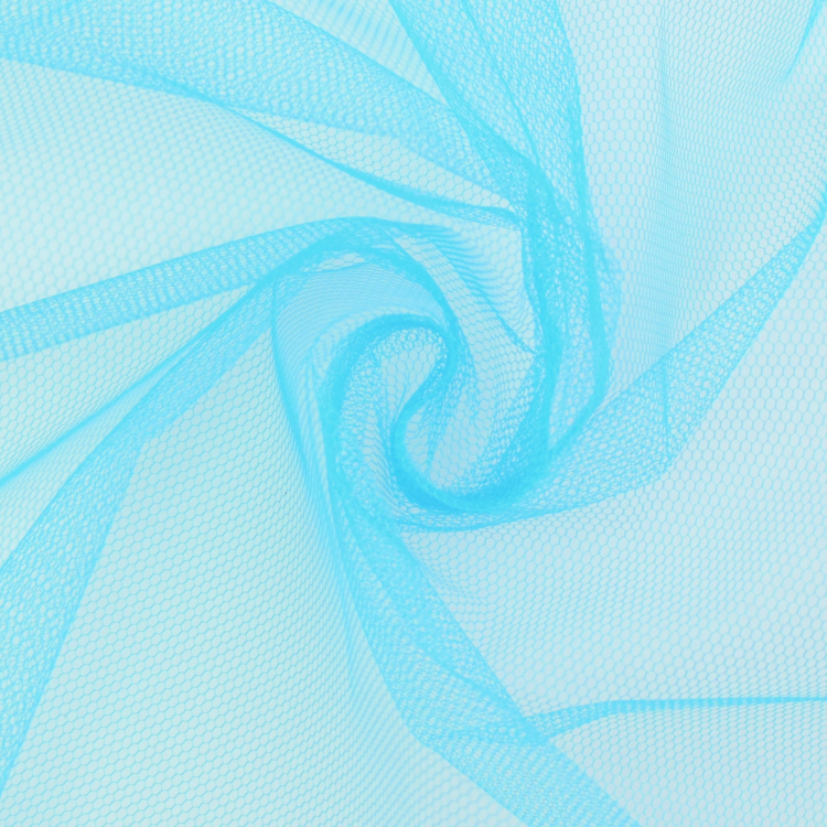 Tüll uni, türkis Stoffe Hemmers