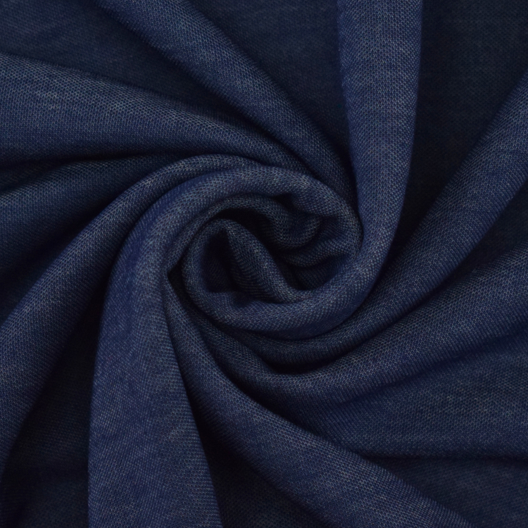 Viscose Jersey piqué Denim Style, dark blue Fabrics Hemmers